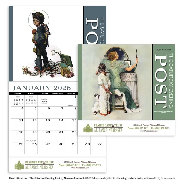 Saturday Evening Post Appointment Calendar - Stapled... from ASI 40480 Koozie Group / HotLine®