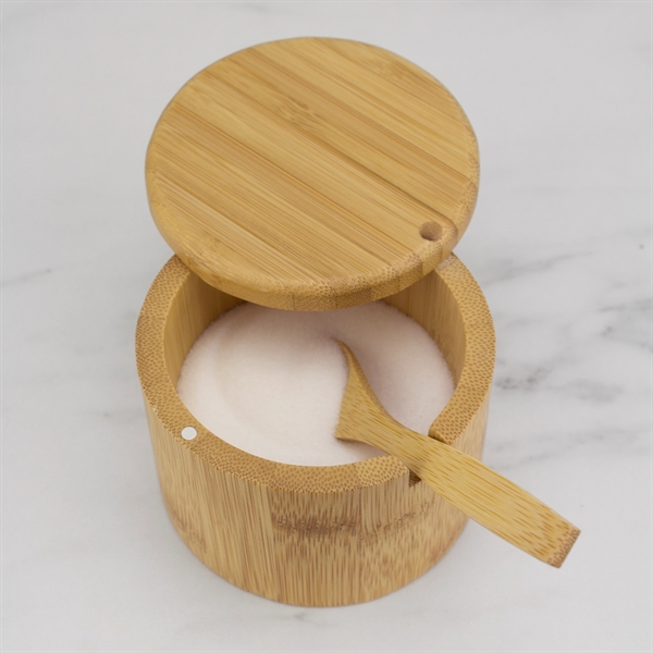 Bamboo little dipper salt box with spoon.... from ASI 91565 Totally Bamboo