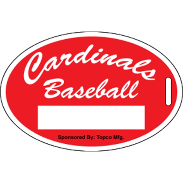 4" x 2.625" oval identification tag made of .018" gloss white... from ASI 89910 Stouse, LLC