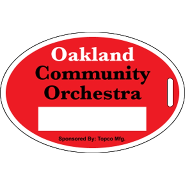 4" x 2.625" oval identification tag made of .018" gloss white... from ASI 89910 Stouse, LLC