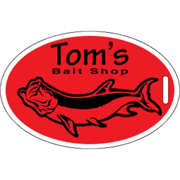 4" x 2.625" oval identification tag made of .018" gloss white... from ASI 89910 Stouse, LLC