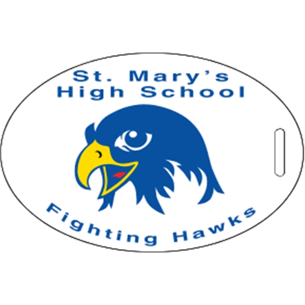 4" x 2.625" oval identification tag made of .018" gloss white... from ASI 89910 Stouse, LLC