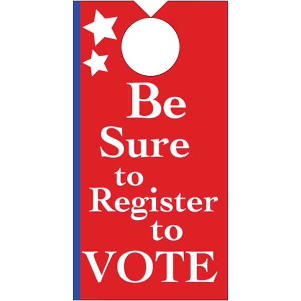 3.5" x 6.75" door knob hanger made of white tag stock... from ASI 89910 Stouse, LLC