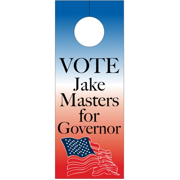 3.125" x 8.125" door knob hanger made of white tag stock... from ASI 89910 Stouse, LLC