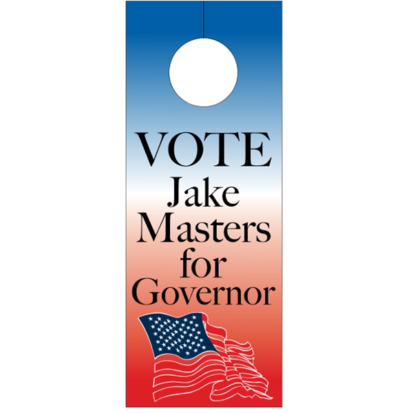 3.125" x 8.125" door knob hanger made of white tag stock... from ASI 89910 Stouse, LLC