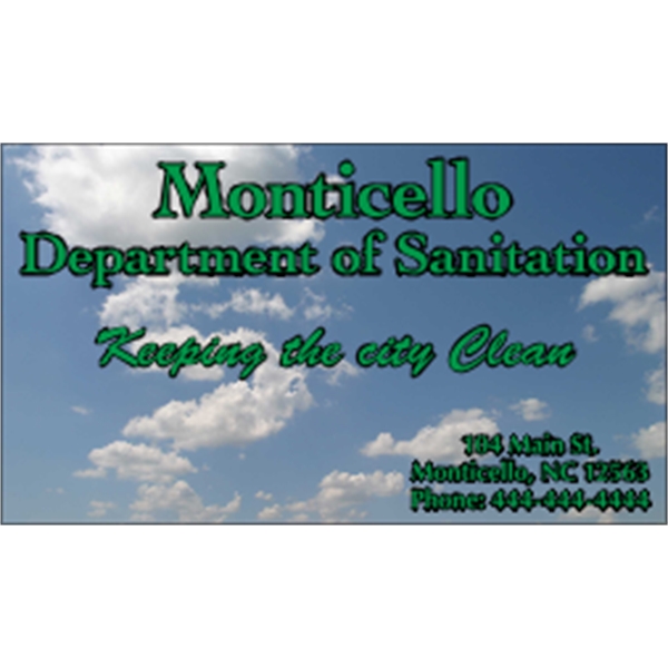 3.5" x 2" business card magnet with four color process imprinting.... from ASI 89910 Stouse, LLC