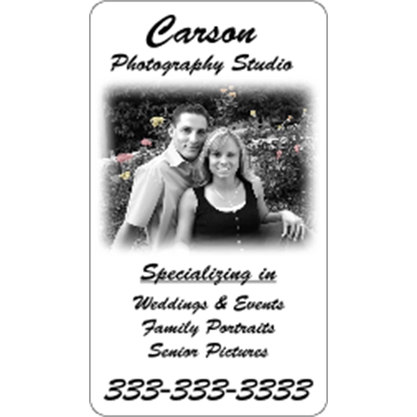 3.5" x 2" business card magnets with round corners, .019" or... from ASI 89910 Stouse, LLC
