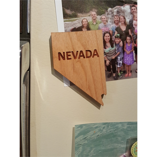 2" hardwood magnets featuring the shape of the State of Nevada;... from ASI 92531 Unique Custom Products / UCP