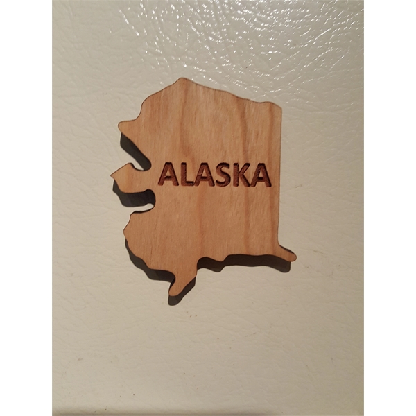 2" hardwood magnets featuring the shape of the State of Alaska;... from ASI 92531 Unique Custom Products / UCP