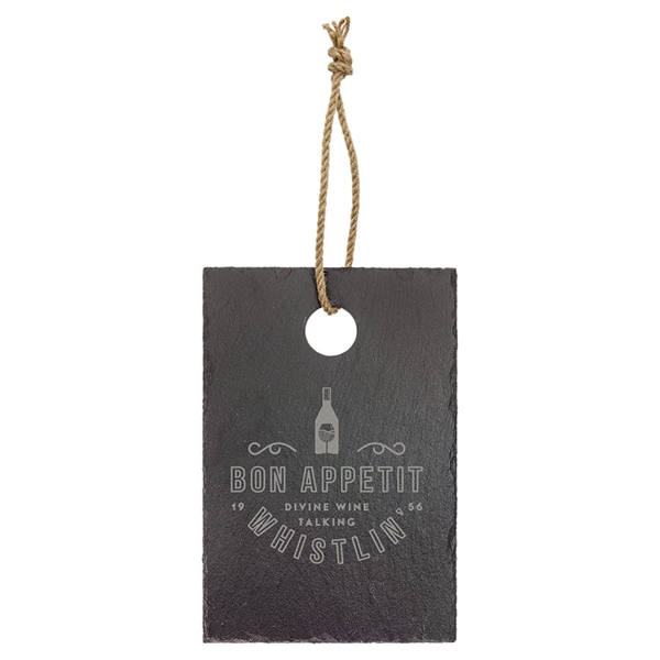 6" x 9" rectangular slate cutting board with laser engraving; USA-made... from ASI 92531 Unique Custom Products / UCP