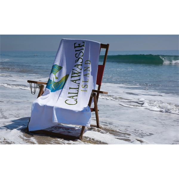 100% white cotton beach towel that measures 30" x 60". #... from ASI 79750 Pro Towels