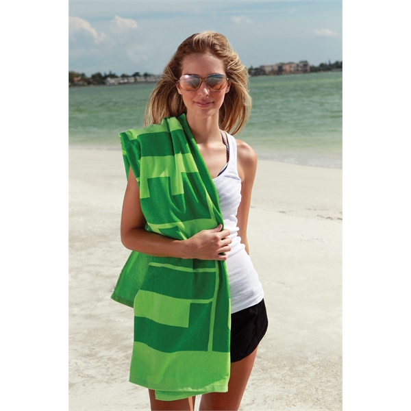 Mid-weight colored beach towel made of 100% cotton that measures 35"... from ASI 79750 Pro Towels