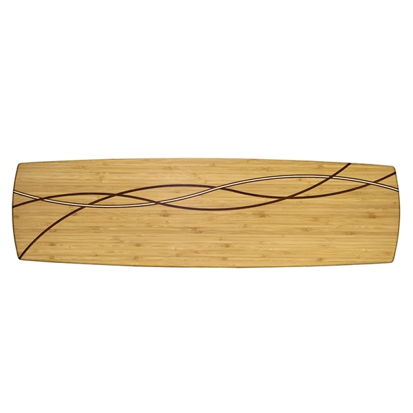 Del Mar Charcuterie bamboo serving board with beautiful contrast lining design.... from ASI 91565 Totally Bamboo