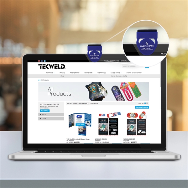 1.625" x 2" x .86" Clipster plastic clip-on webcam security cover.... from ASI 90807 Tekweld