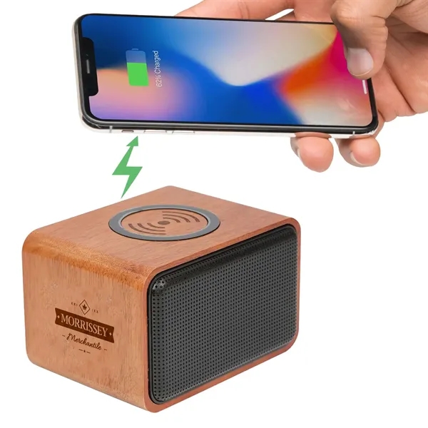 Wooden Bluetooth speaker with wireless charging pad.... from ASI 66887 PCNA / Leeds