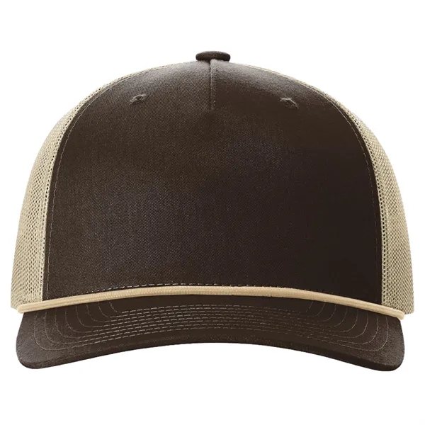Richardson 112FPR snapback five-panel cotton and polyester trucker cap with leatherette... from ASI 74601 Calico