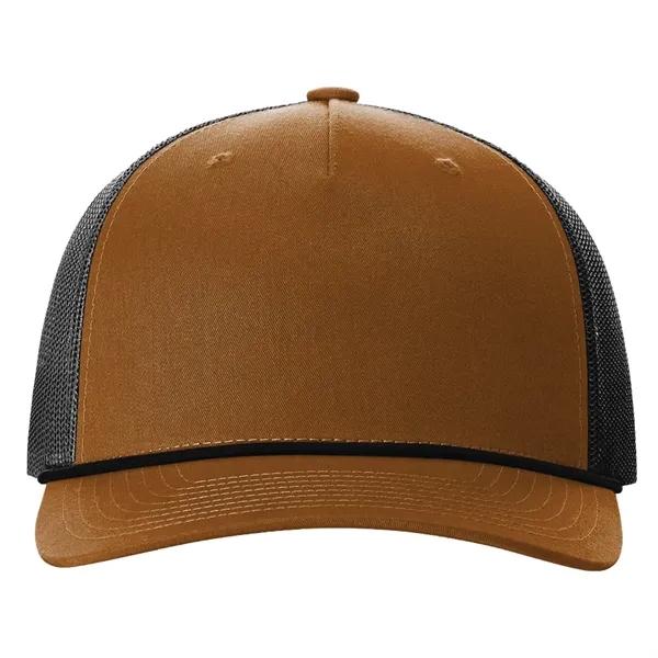 Richardson 112FPR snapback five-panel cotton and polyester trucker cap with leatherette... from ASI 74601 Calico
