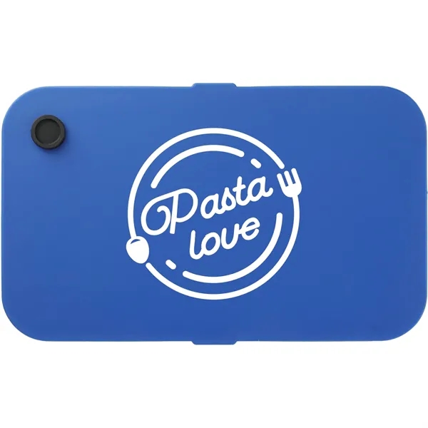 Recycled plastic Bento box with fork, spoon, removeable divider and black... from ASI 66887 PCNA / Bullet