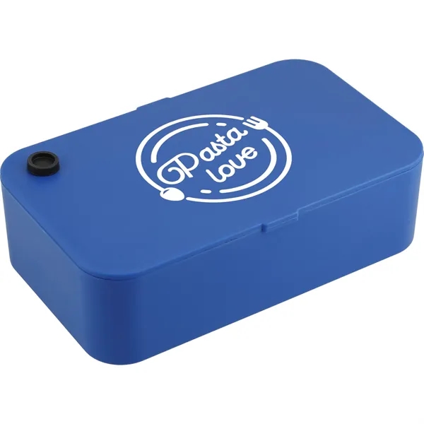 Recycled plastic Bento box with fork, spoon, removeable divider and black... from ASI 66887 PCNA / Bullet