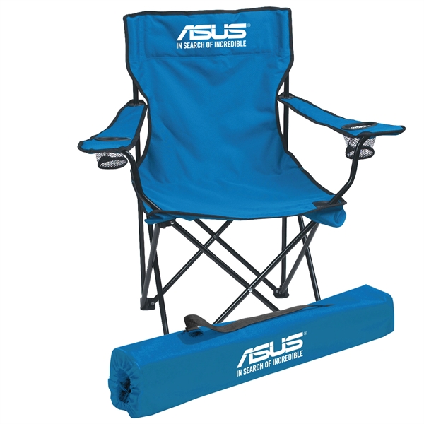 Outdoor folding chair. Heavy duty steel frame, polyester fabric, 2 cup... from ASI 30112 ACE Products / Ace Line