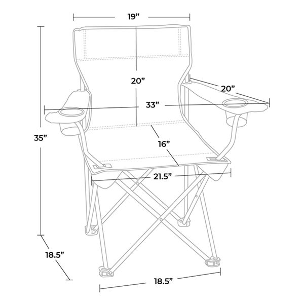 Outdoor folding chair. Heavy duty steel frame, polyester fabric, 2 cup... from ASI 30112 ACE Products / Ace Line