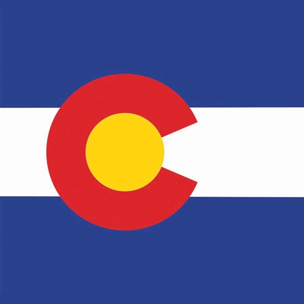 22" x 22" cotton Colorado state flag bandana.... from ASI 44020 Bandanna Promotions By CARO-LINE / Bandanna Promotions