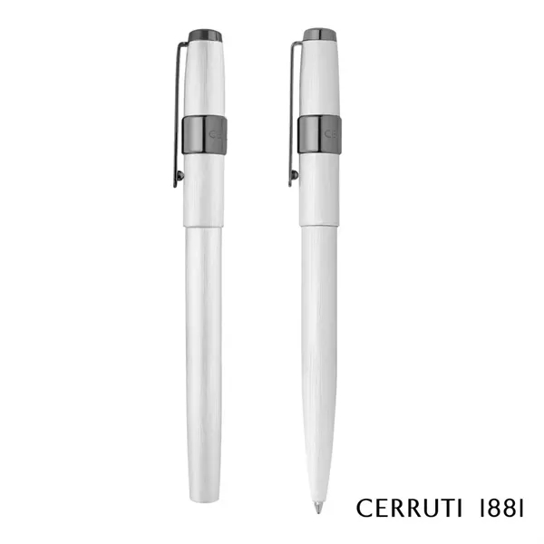 Cerruti 1881® Block Brushed Ballpoint Pen & Rollerball Pen Gift Set... from ASI 84592 St Regis Group
