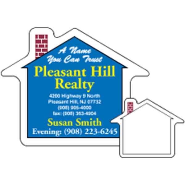 2.5" x 2" house shaped magnet with 4CP customization.... from ASI 89910 Stouse, LLC