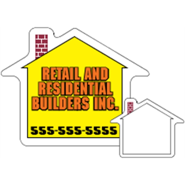 2.5" x 2" house shaped magnet with 4CP customization.... from ASI 89910 Stouse, LLC