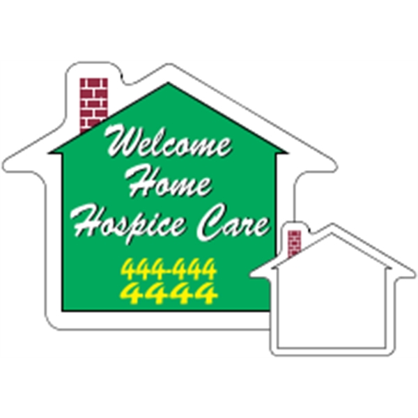 2.5" x 2" house shaped magnet with 4CP customization.... from ASI 89910 Stouse, LLC