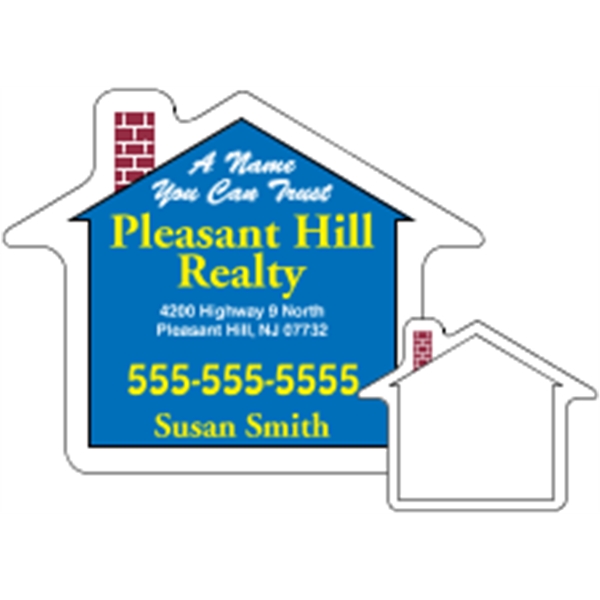 2.5" x 2" house shaped magnet with 4CP customization.... from ASI 89910 Stouse, LLC