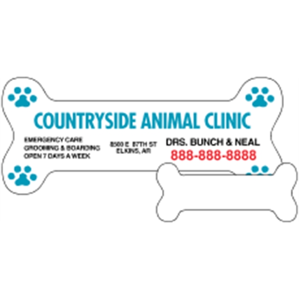 3" x 1.25" dog bone shaped magnet with 4CP customization.... from ASI 89910 Stouse, LLC