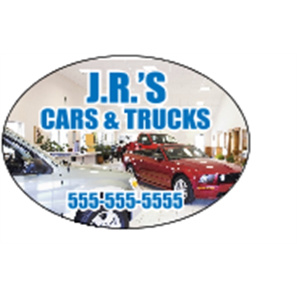 1.5" x 2.125" oval shaped magnet with 4CP customization.... from ASI 89910 Stouse, LLC