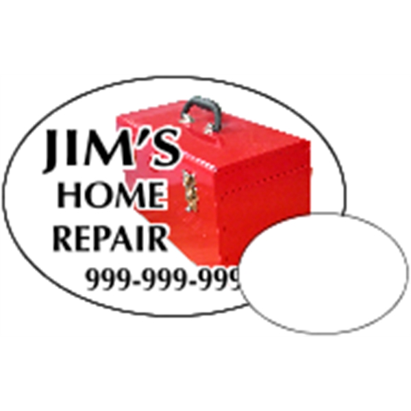 1.5" x 2.125" oval shaped magnet with 4CP customization.... from ASI 89910 Stouse, LLC