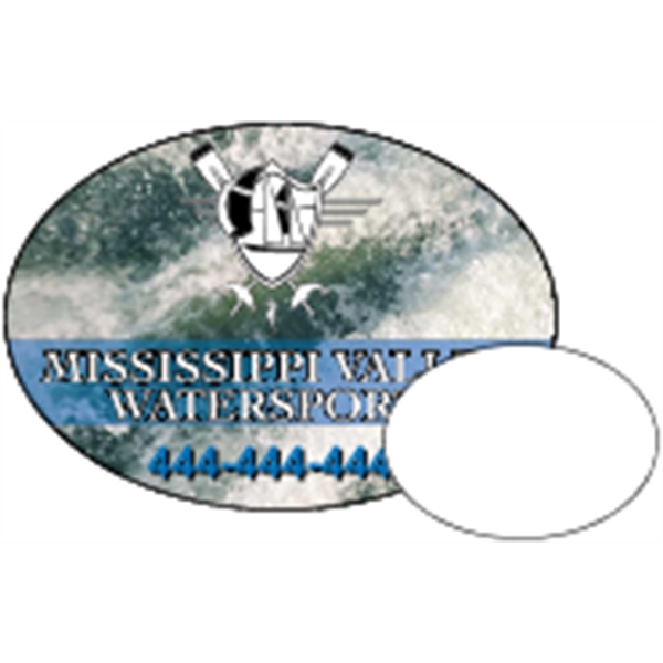 1.5" x 2.125" oval shaped magnet with 4CP customization.... from ASI 89910 Stouse, LLC