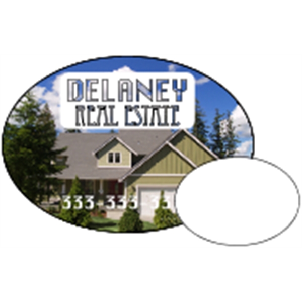 1.5" x 2.125" oval shaped magnet with 4CP customization.... from ASI 89910 Stouse, LLC