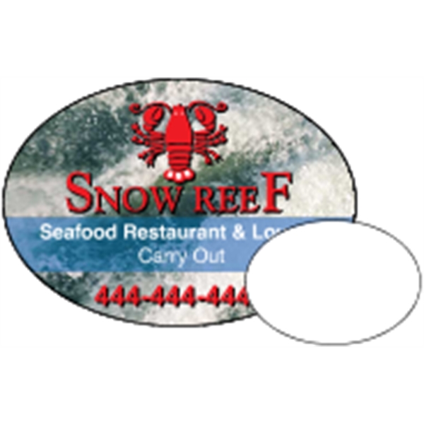 1.5" x 2.125" oval shaped magnet with 4CP customization.... from ASI 89910 Stouse, LLC