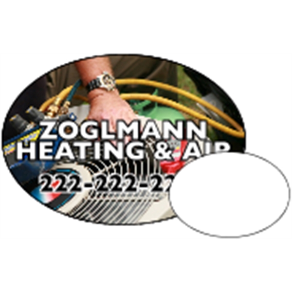 1.5" x 2.125" oval shaped magnet with 4CP customization.... from ASI 89910 Stouse, LLC