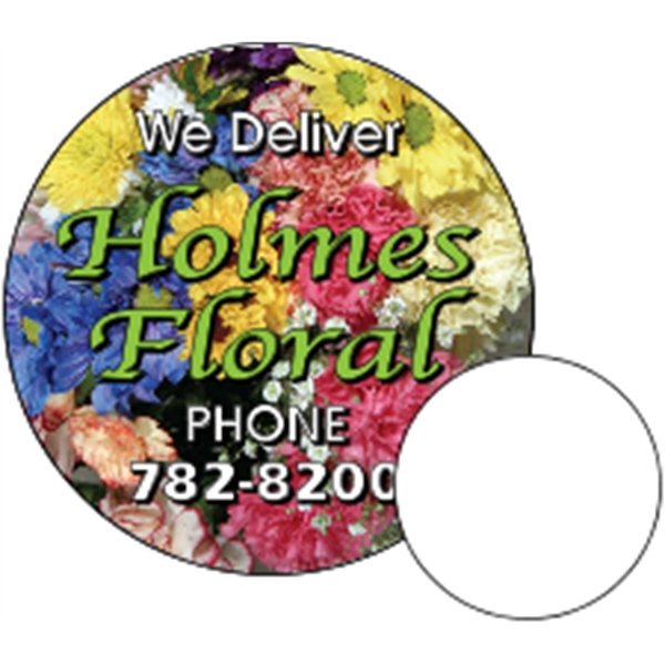 2.5" dia. circle shaped magnet with 4CP customization.... from ASI 89910 Stouse, LLC