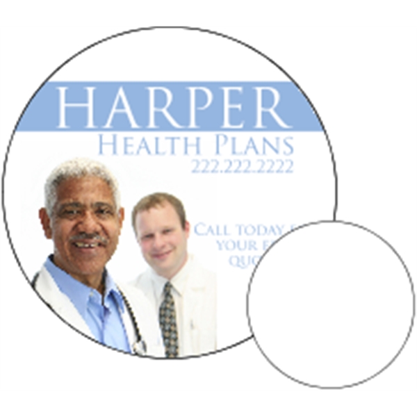 2.5" dia. circle shaped magnet with 4CP customization.... from ASI 89910 Stouse, LLC