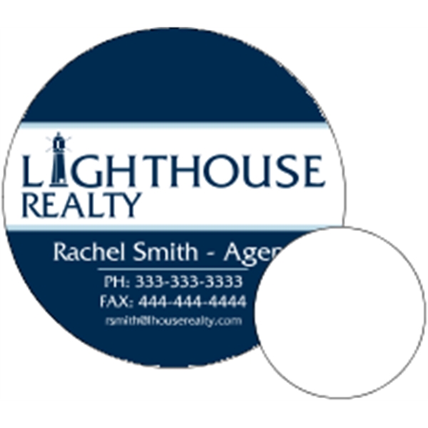 2.5" dia. circle shaped magnet with 4CP customization.... from ASI 89910 Stouse, LLC