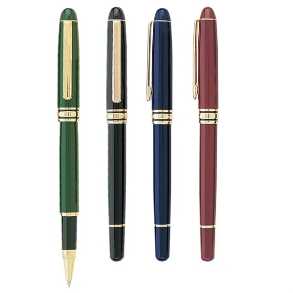 Cap off ballpoint pen with elegant enamel finish brass barrel.... from ASI 31517 Admart Products / Admart Line