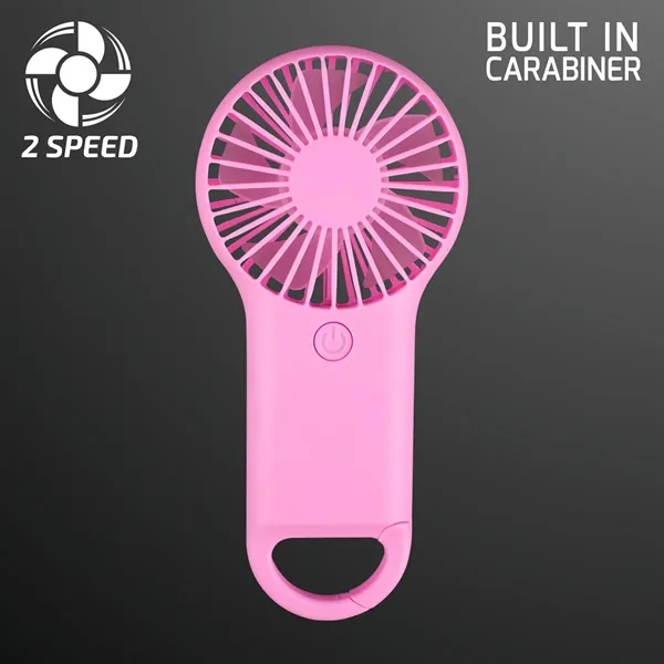 Pastel Pink Deluxe Mini Fan with Carabiner Clip... from ASI 34194 ALightPromos
