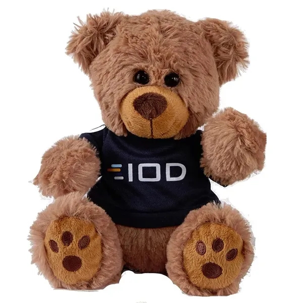 Stuffed teddy bear with embroidered paws and t-shirt.... from ASI 68507 The Magnet Group / Perfect Line
