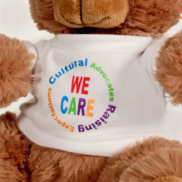 Stuffed teddy bear with embroidered paws and t-shirt.... from ASI 68507 The Magnet Group / Perfect Line