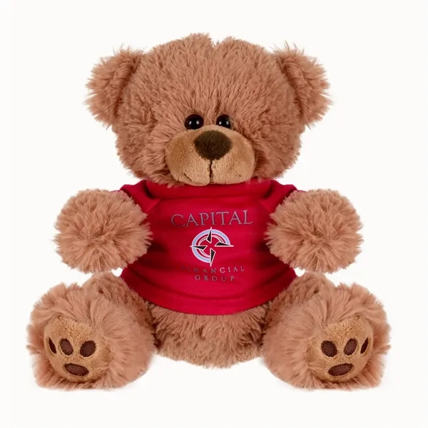 Stuffed teddy bear with embroidered paws and t-shirt.... from ASI 68507 The Magnet Group / Perfect Line