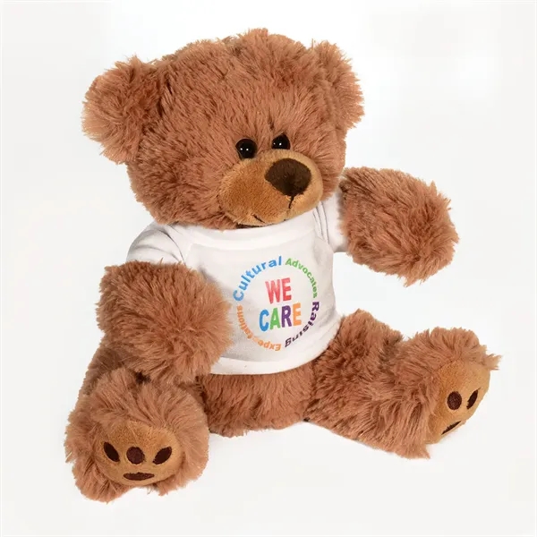 Stuffed teddy bear with embroidered paws and t-shirt.... from ASI 68507 The Magnet Group / Perfect Line