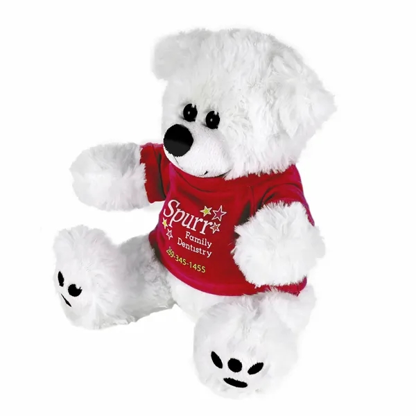 Stuffed teddy bear with embroidered paws and t-shirt.... from ASI 68507 The Magnet Group / Perfect Line