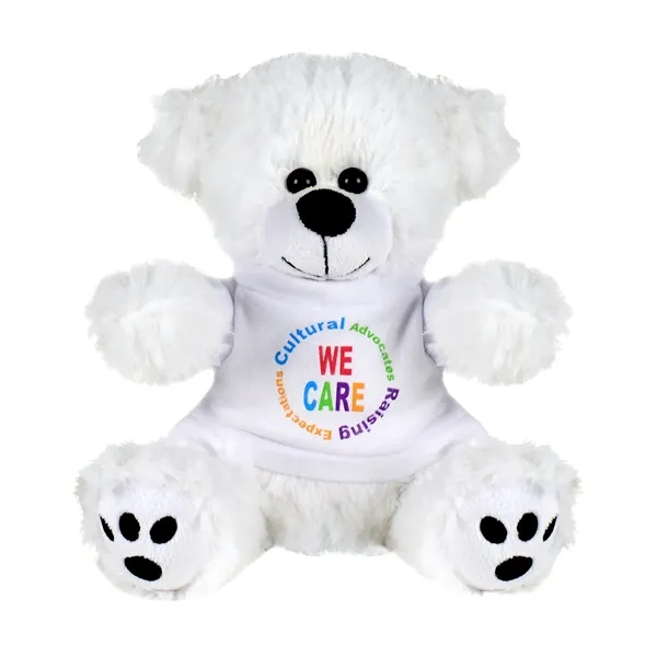 Stuffed teddy bear with embroidered paws and t-shirt.... from ASI 68507 The Magnet Group / Perfect Line