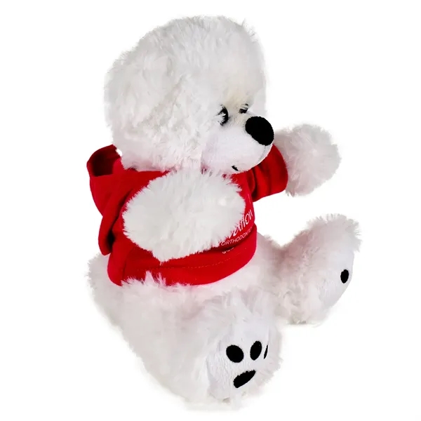 Cuddly, soft plush teddy bear with embroidered paws and hoodie.... from ASI 68507 The Magnet Group / Perfect Line